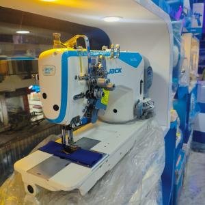 JACK BRAND JK-58450B-A-003C DOUBLE NEEDLE  SPLIT BAR DD LOCK STITCH FLATBED INDUSTRIAL SEWING MACHINE WITH COMPLETE SET