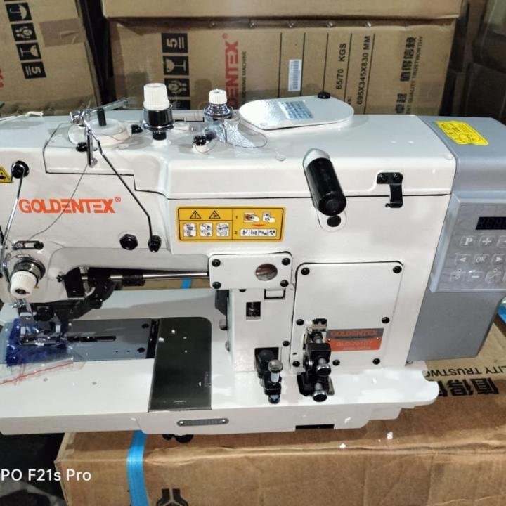 GOLDENTEX 781DT BUTTON HOLE INDUSTRIAL SEWING MACHINE WITH COMPELETE SET