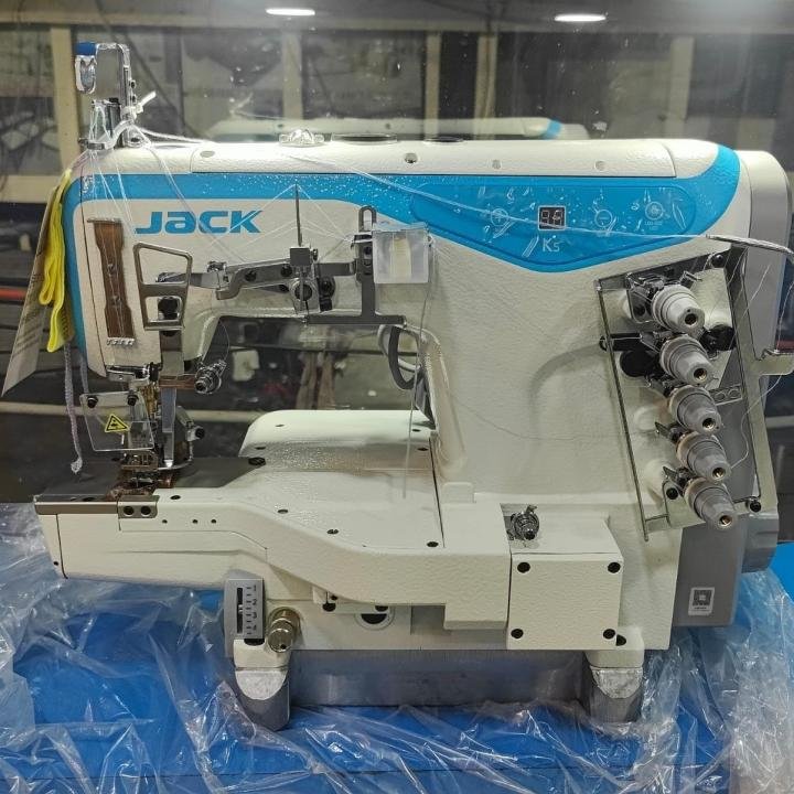 JACK BRAND K5-D-01GB*356 INDUSTRIAL SEWING MACHINE COMPLETE SET POWEWR SAVING CYLINDER BED INTERLOCK SEWING MACHINE